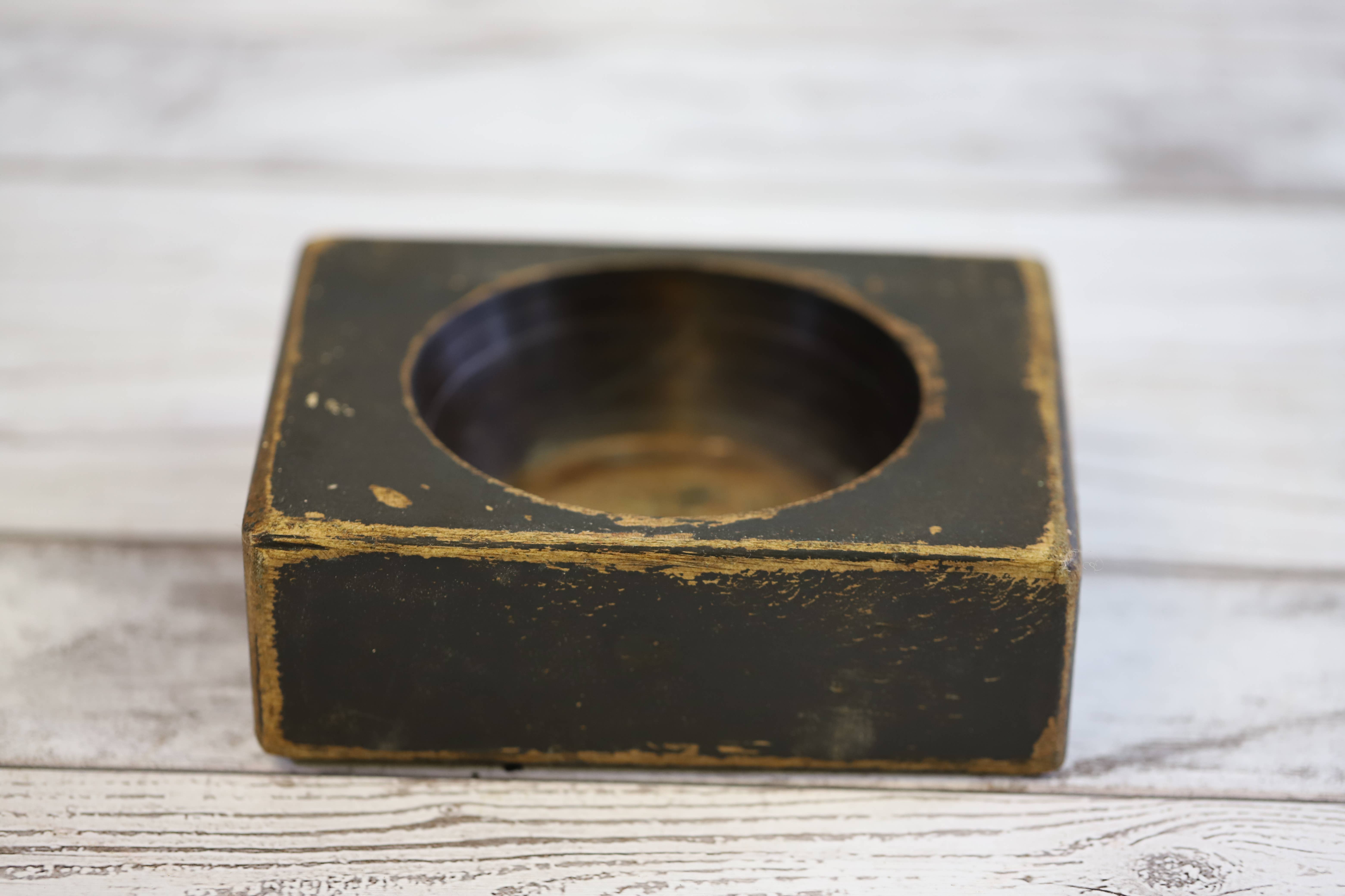 VALENTINA IMPORTS INC - Wholesale Candle Holder - 1-HOLE CHEESE MOLD  (wood)0