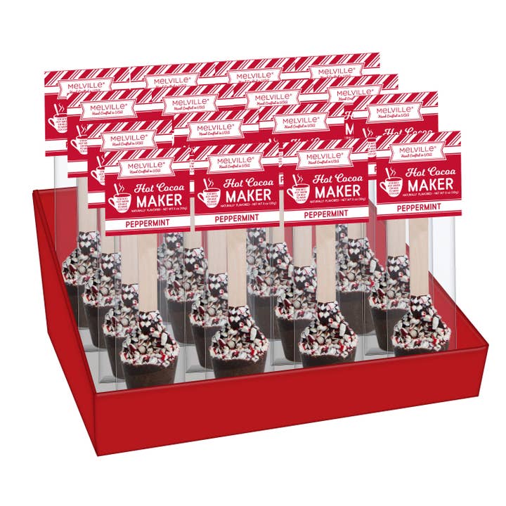 Melville Candy Company - Wholesale Hot Cocoa Spoon - Peppermint Hot Chocolate Spoons