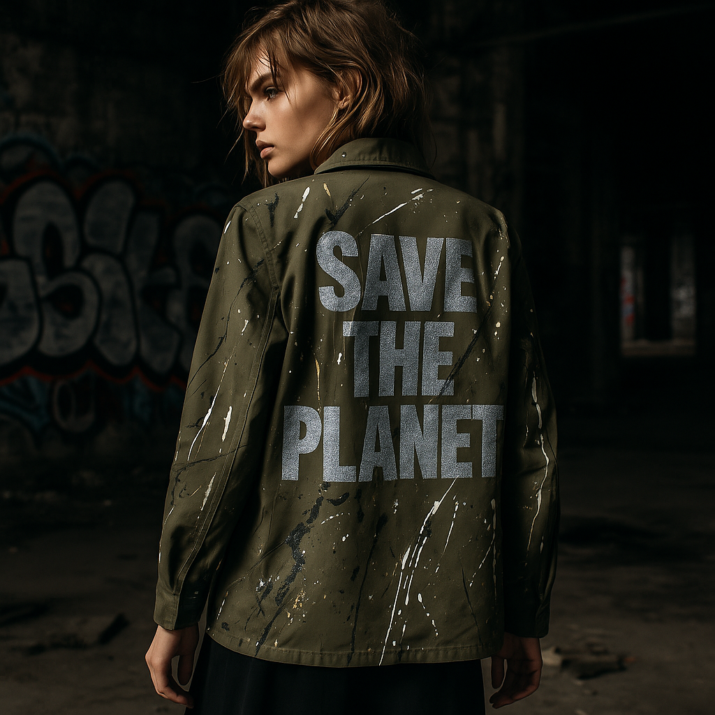 apiedinudinelparco - Wholesale Jacket - Women's - UP-CYCLED MILITARY JACKET GLITTER PATCH STREET ART LUX STYLE17