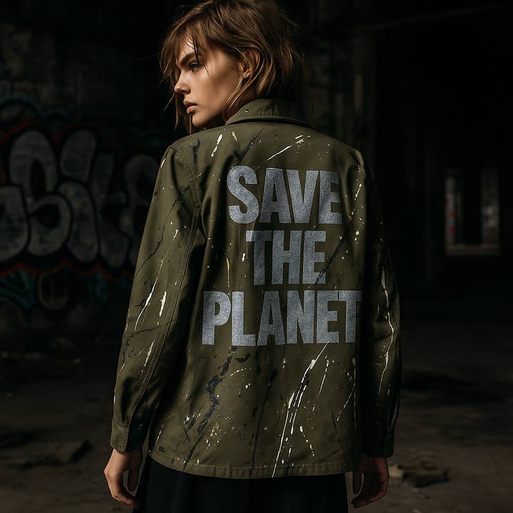 apiedinudinelparco - Wholesale Jacket - Women's - UP-CYCLED MILITARY JACKET GLITTER PATCH STREET ART LUX STYLE17