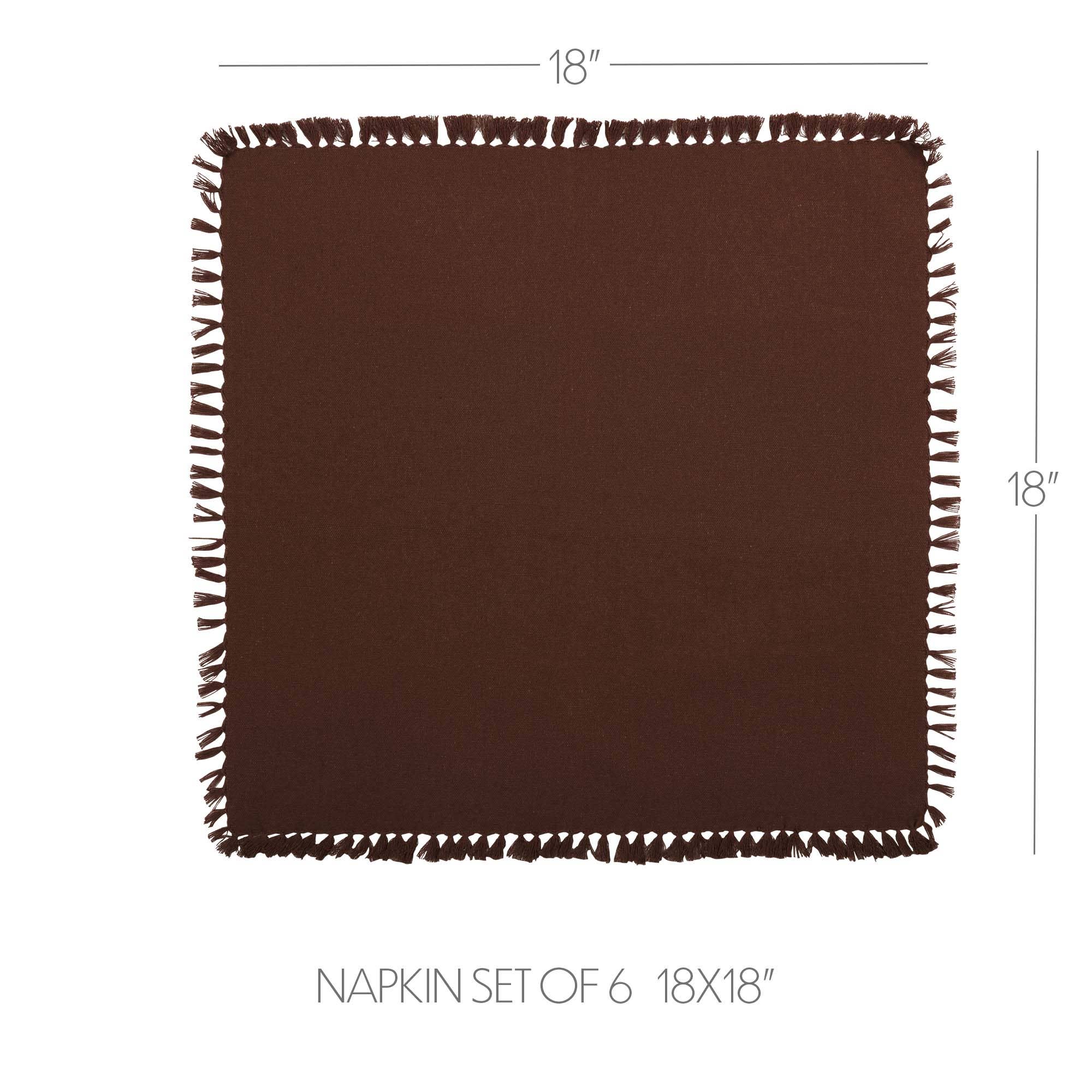 VHC Brands - Wholesale Dinner & Cloth Napkin - Cassidy Burgundy Napkin Set of 6 18x183