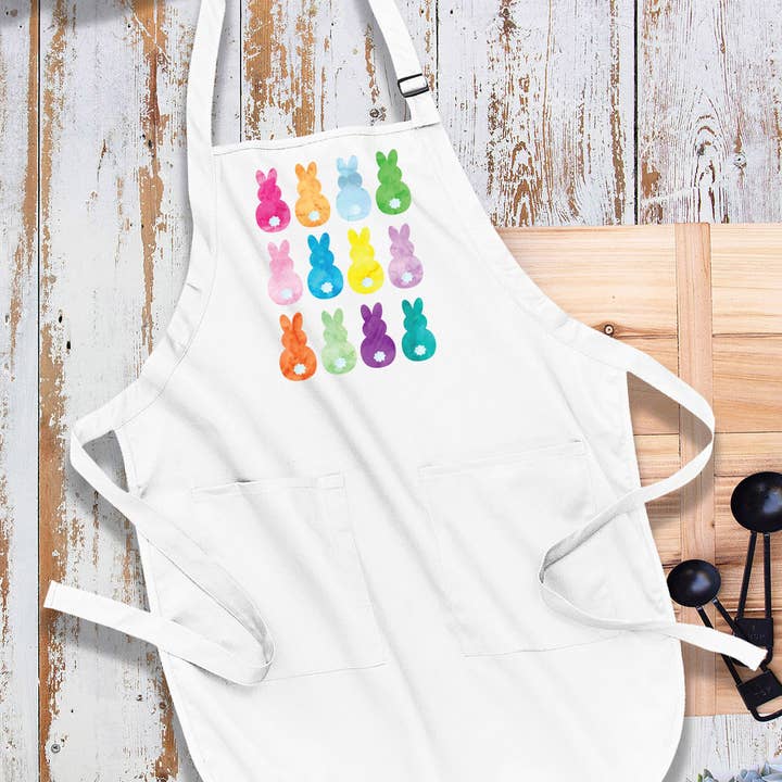 Tablier de cuisine en coton Bunny Peeps coloré de Pâques pour la vente par Avery Lane Gifts