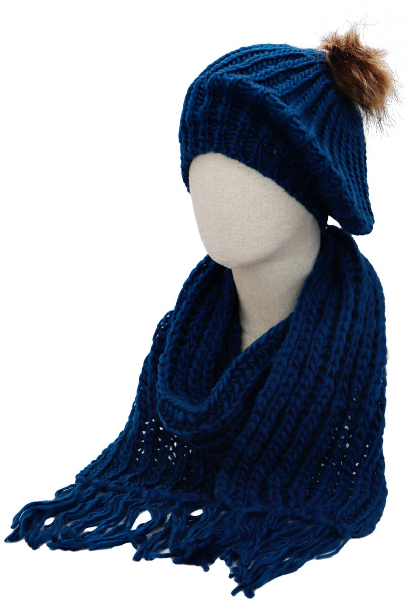 Cap Zone - Vendita all'ingrosso Berretto - Donna - Berretto e sciarpa lavorati a maglia grossa all'uncinetto, set da 2 pezzi5