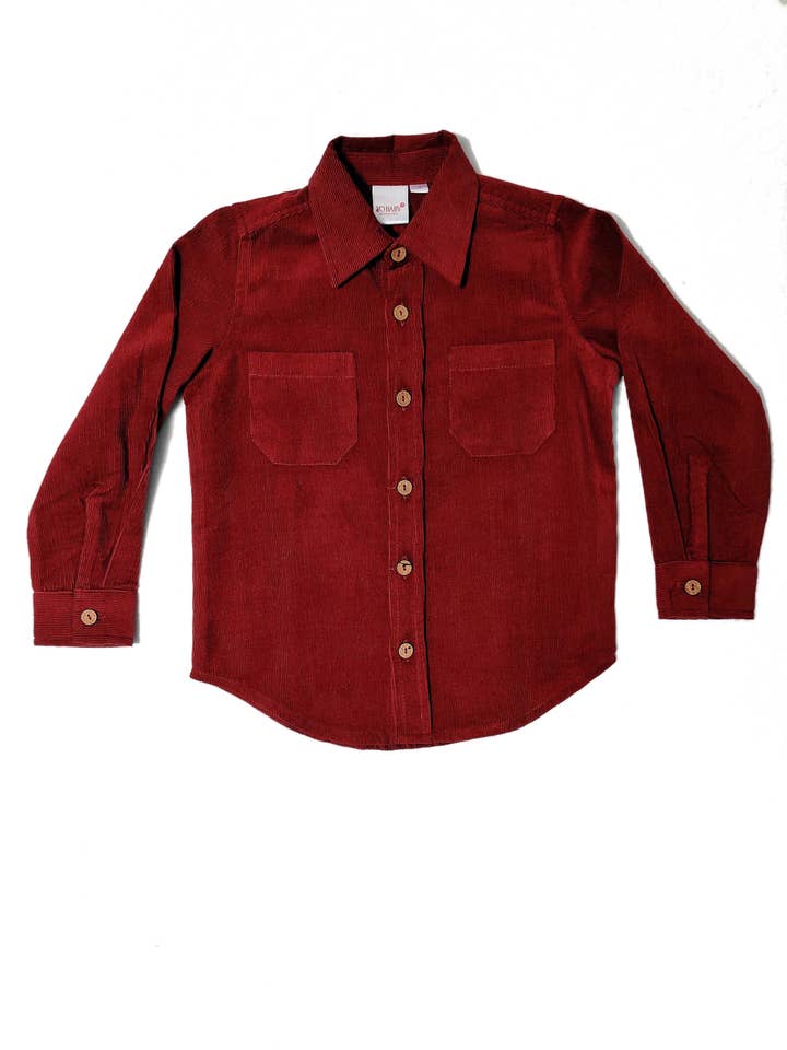 Corduroy Shirt - Deep Red : Toddler : Tween : Kids for wholesale by Yo Baby