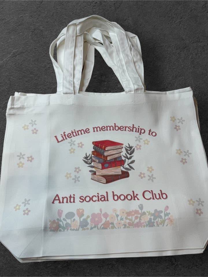 Anti-Social Book Club - Large Tote bag for wholesale by Delonna designs
