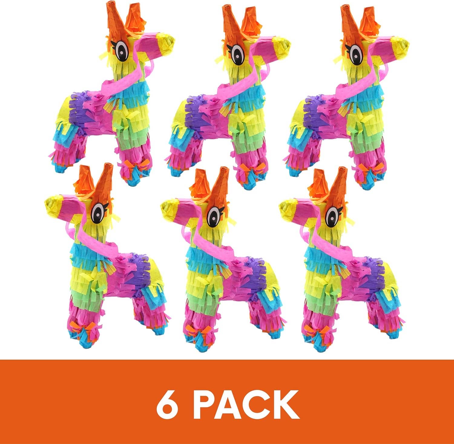 4E's Novelty - Wholesale Party Favor - 4E's Novelty 6 Pack Mini Pinatas – Mexican Pinata Decor, Donkey & Llama Pinatas for Fiesta & Parties2