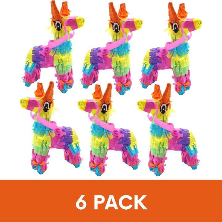 4E's Novelty - Wholesale Party Favor - 4E's Novelty 6 Pack Mini Pinatas – Mexican Pinata Decor, Donkey & Llama Pinatas for Fiesta & Parties2