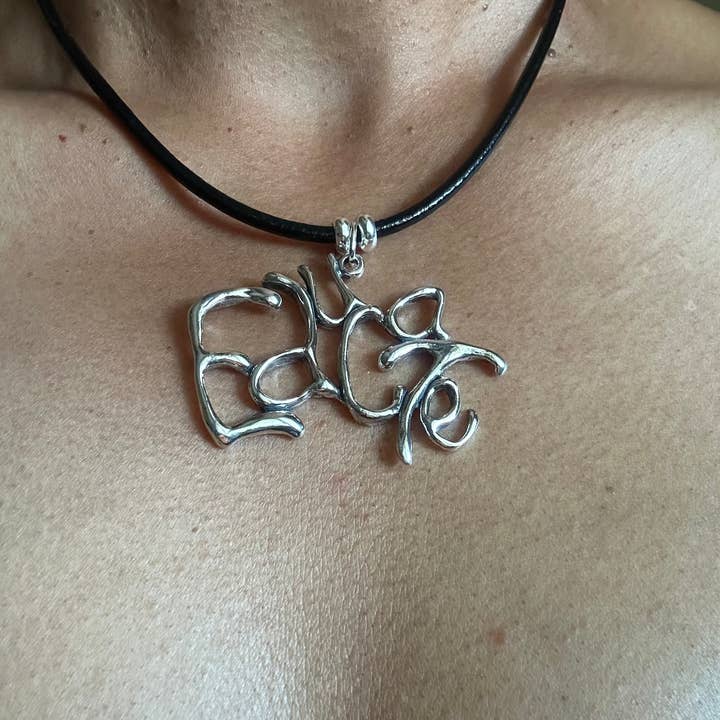 Educate- Sterling Silver with Leather Necklace for wholesale by Stylized Heritage - Word Art Jewelry