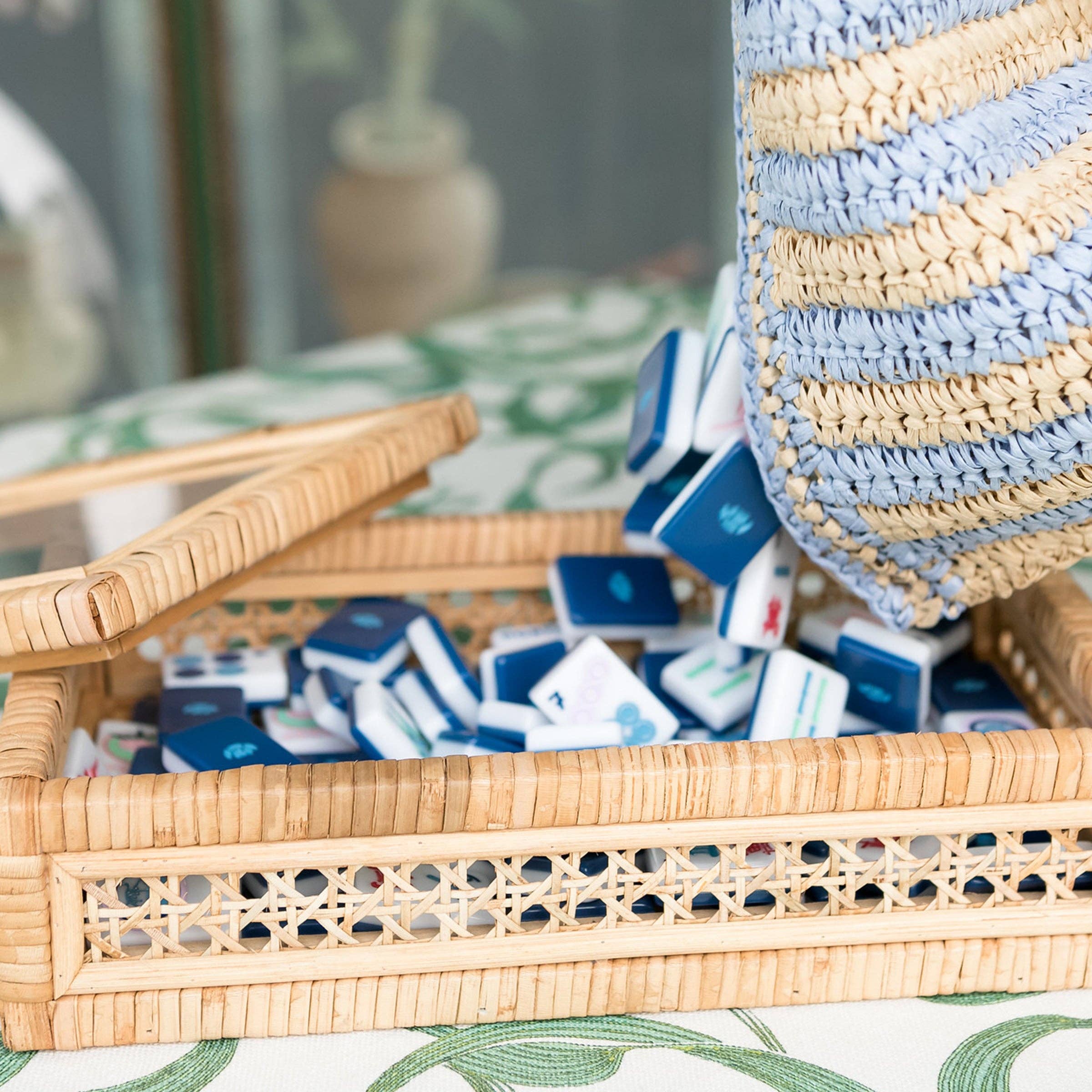 The Mahjong House - Wholesale Decorative Box - Rattan Tile Box1