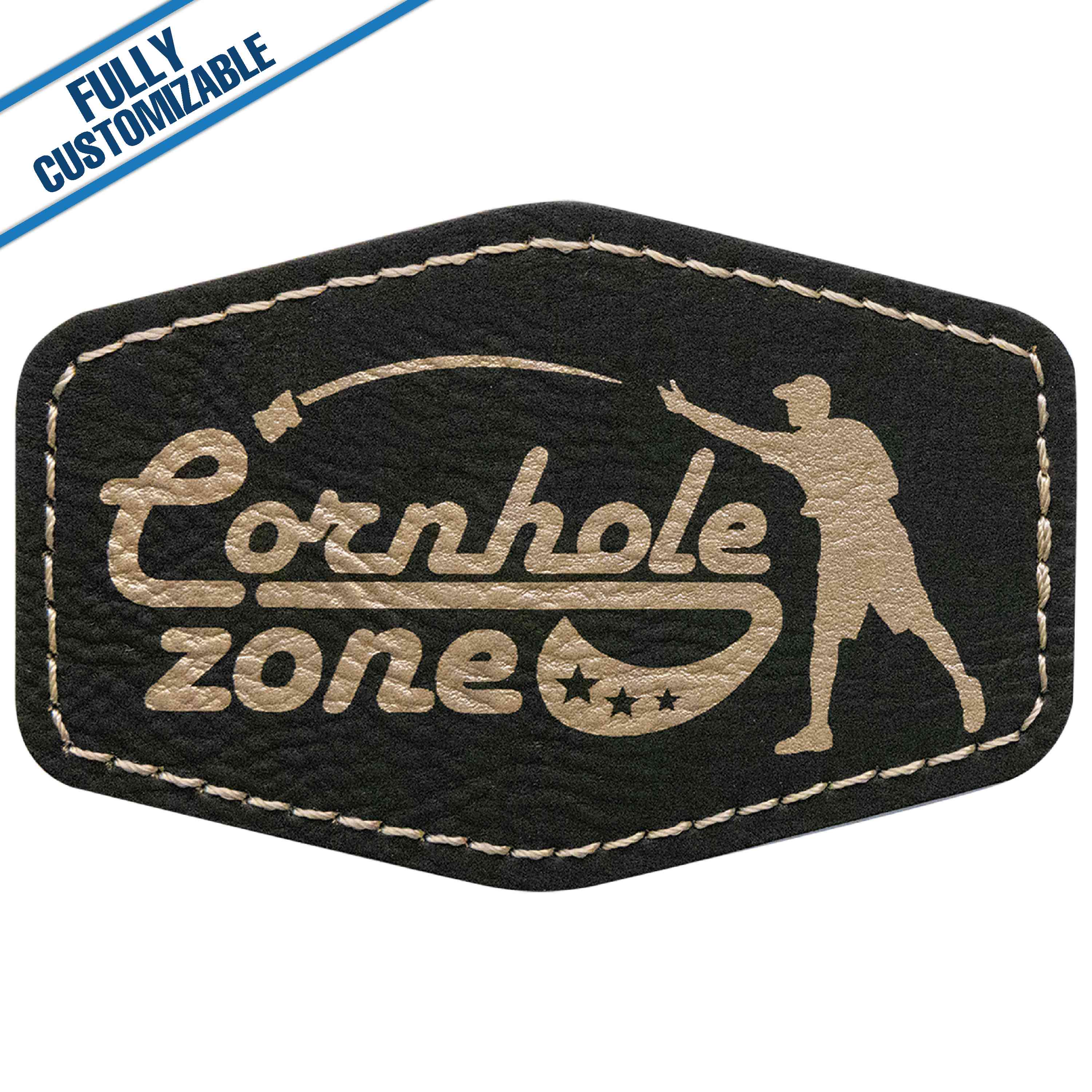 GiftWorksPlus - Wholesale Patch - Engraved Leatherette Hexagon Patch - Fully Customizable13