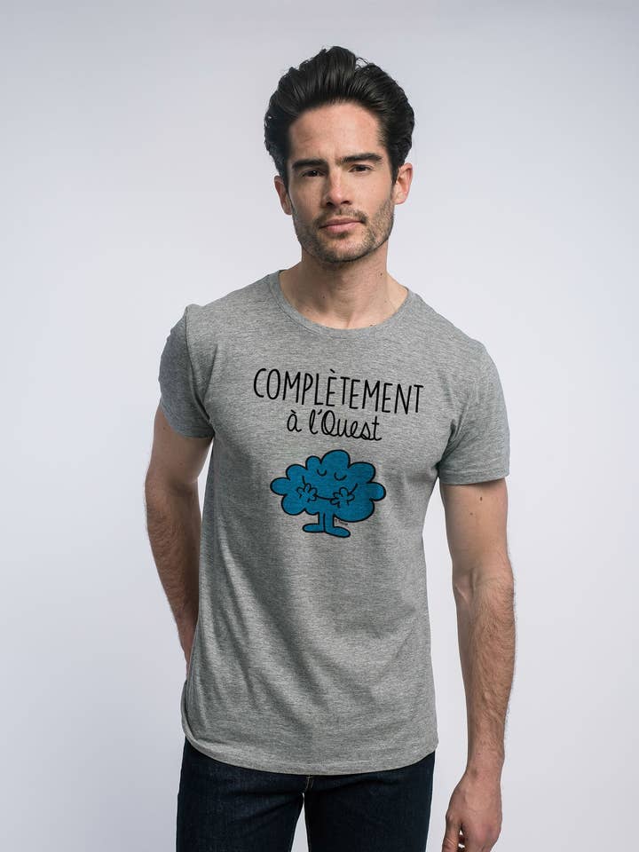 Le Roi du T-shirt - Wholesale Screen Printed T-Shirt - Men's - HEATHER GREY MEN'S T-SHIRT COMPLETELY OUT WEST0