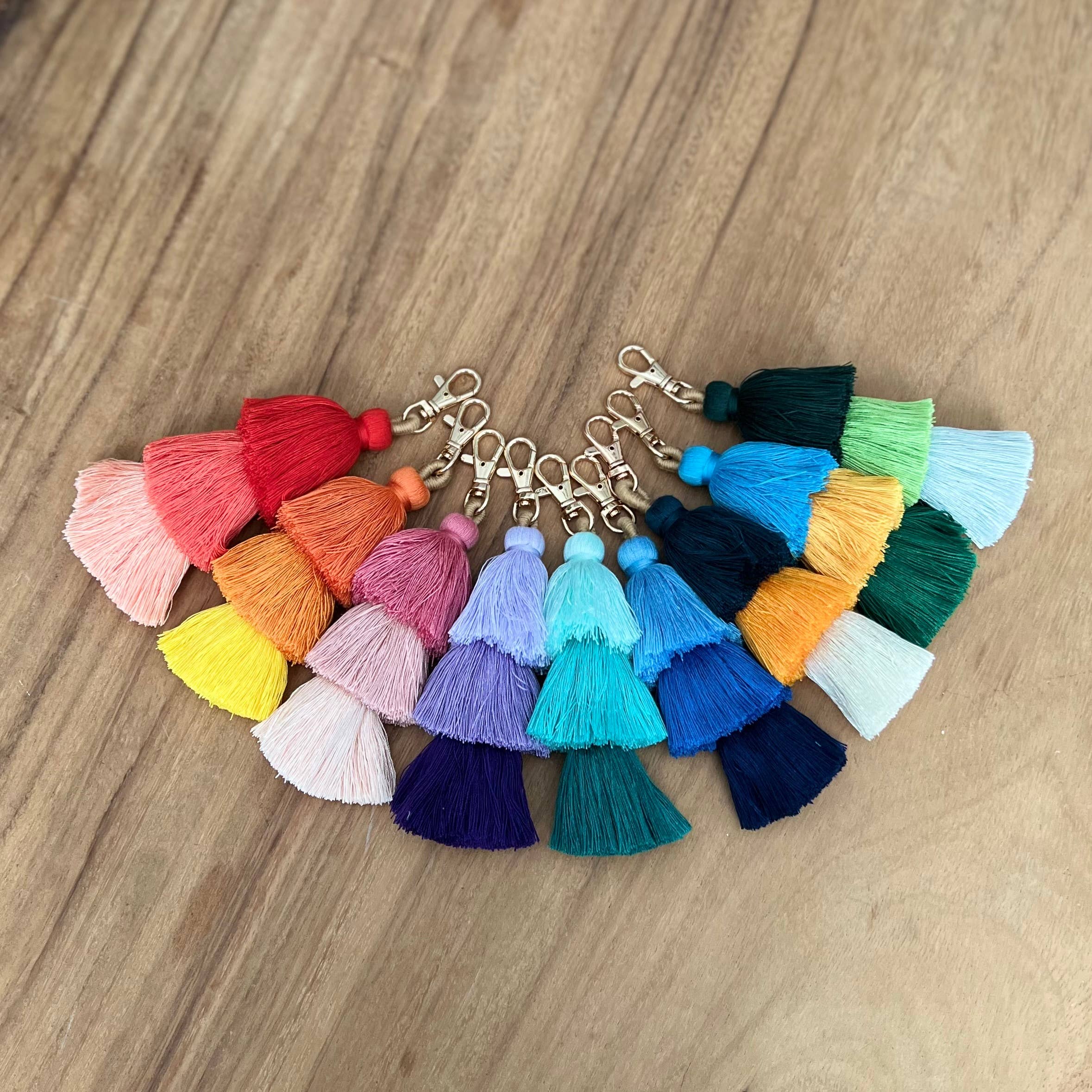 Palmy Pineapple - Wholesale Keychain - Women's - 3 Tiered Large Ombre Tassel with Clasp24