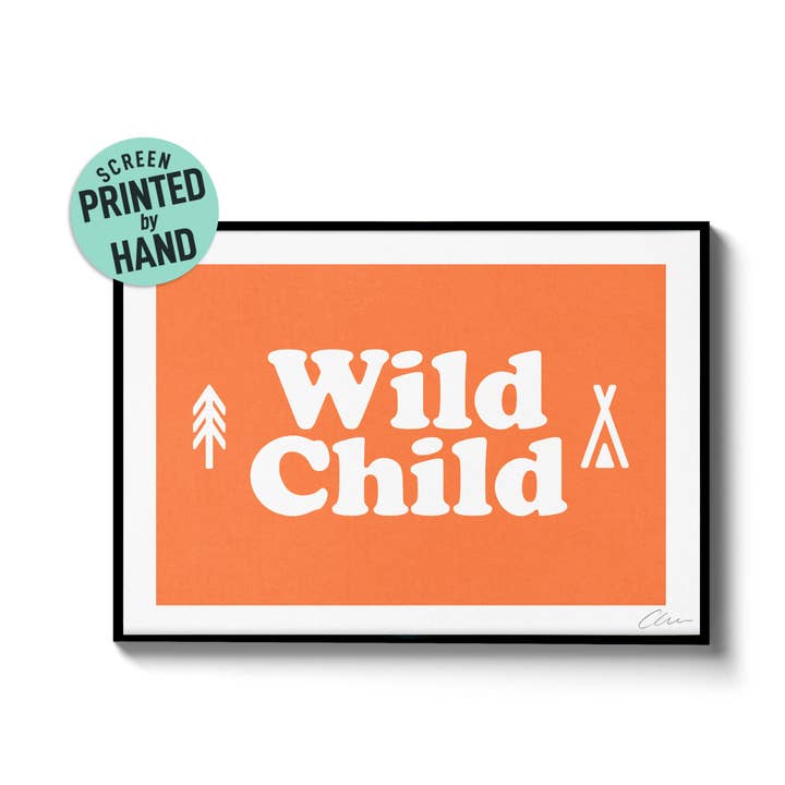 Wild Child, A5 Screenprint for wholesale by OR8DESIGN