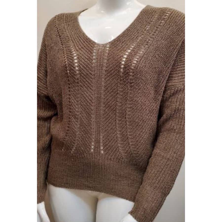 Curve Market - Wholesale Knit Sweater - Women's - PLUS SIZE V NECK KNIT SWEATER11