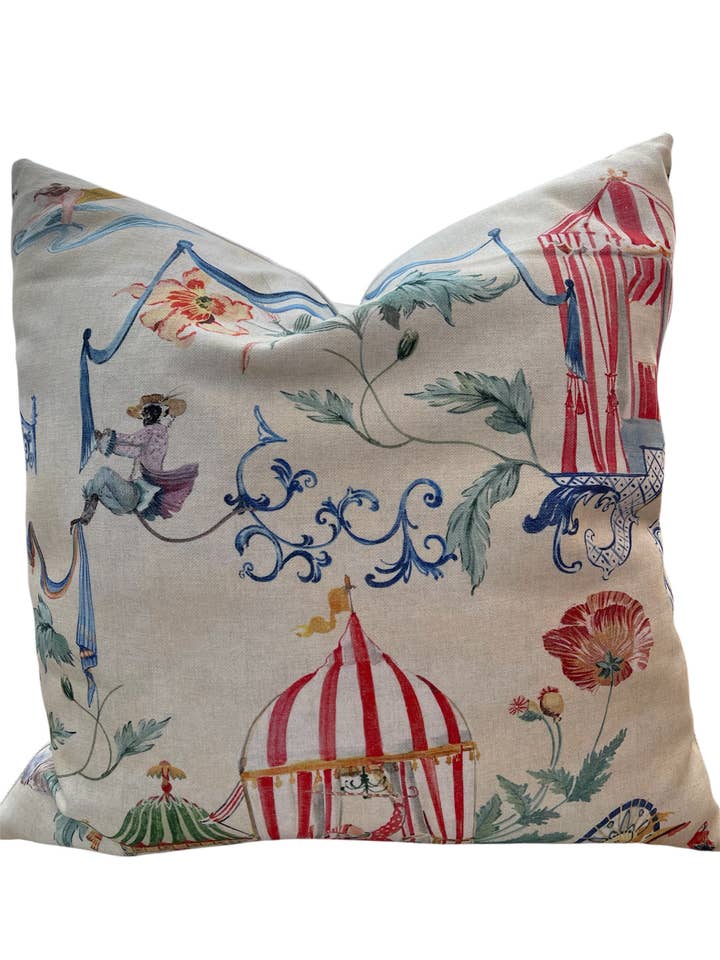 Edie Circus Throw Pillow with Feather Insert -22 inch for wholesale by Dahlia & Grace pillows