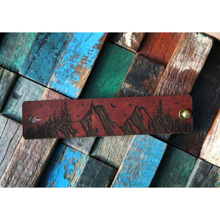 Leather Shawl Cuff with Bronze Stud for Knitwear for wholesale by Sunrise Grove