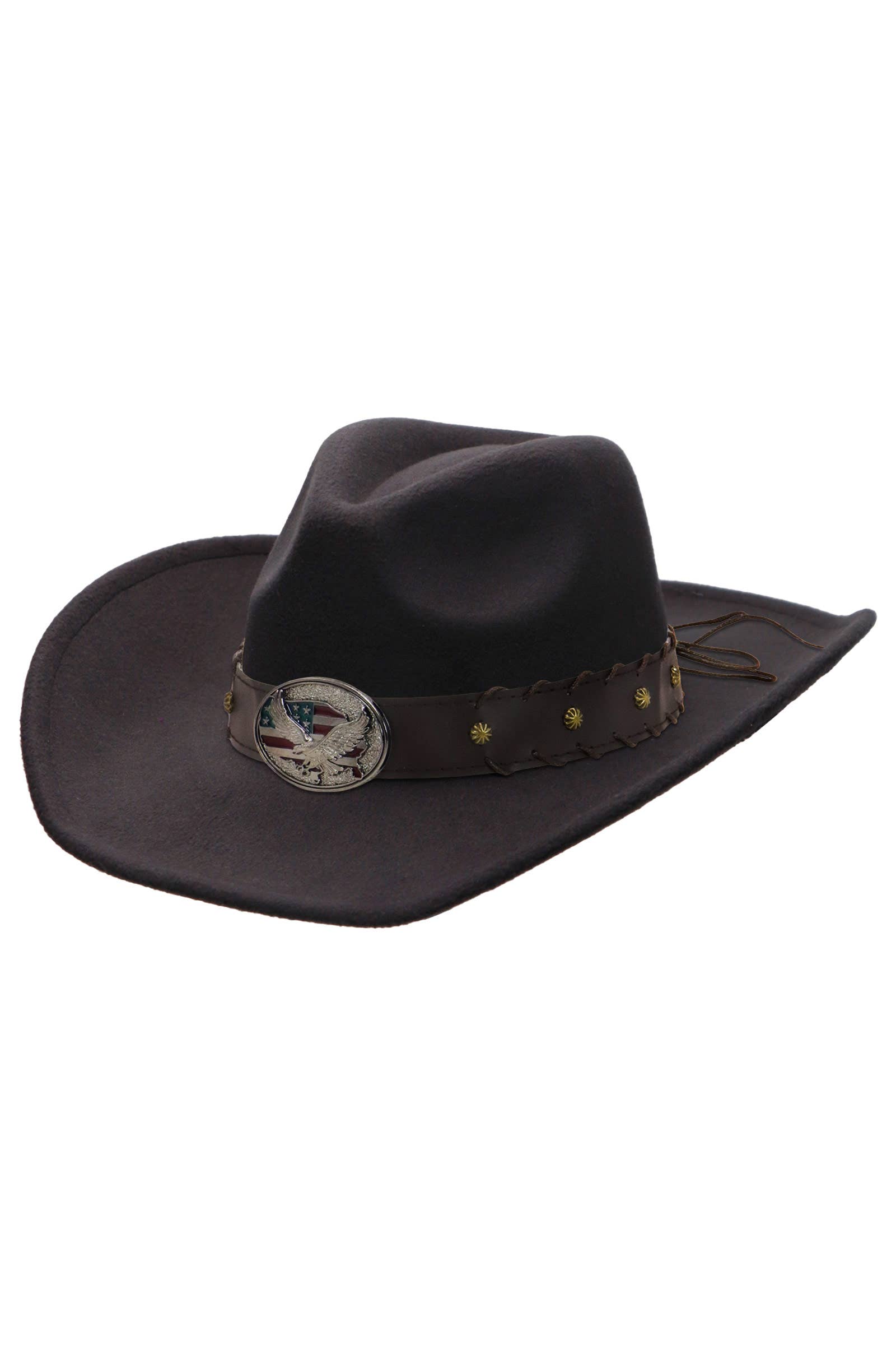 Cap Zone – wholesale Cowboy hat – Unisex – American Eagle Studded Belt Felt Cowboy Hat5