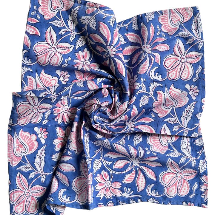 Annahmol - Wholesale Bandana - Women's - Hand Block Printed Cotton Bandana: Assorted Prints :20 Inch2