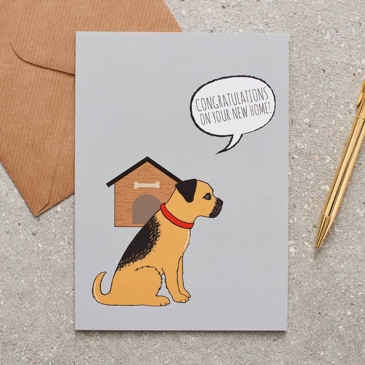 Nyt hjemmekort - Border Terrier for engroshandel hos Sweet William Designs