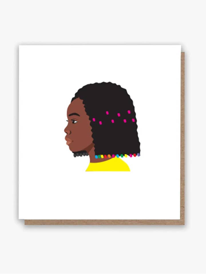 Black Girl Rainbow Braids Card for wholesale by All Shades
