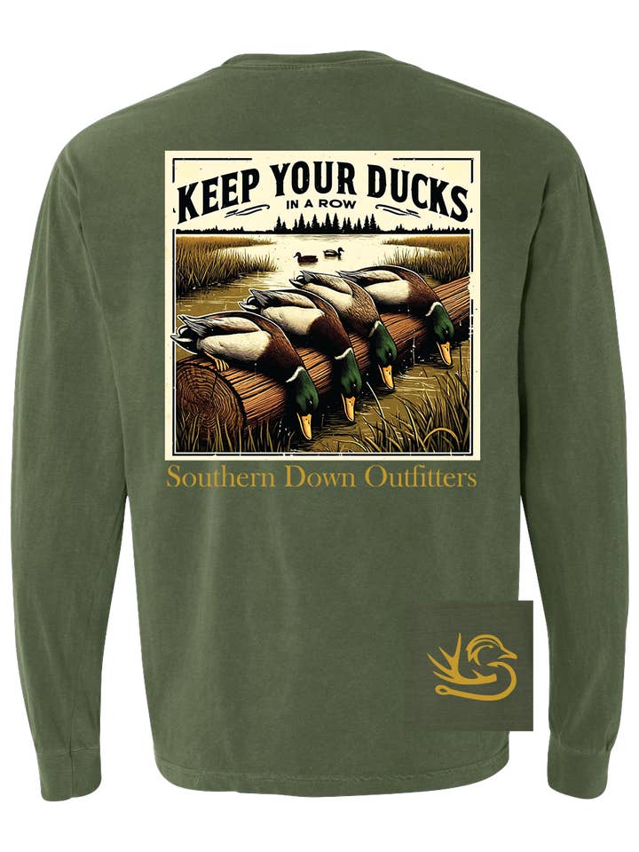 Ducks in a Row LS Tee for wholesale by Southern Down Outfitters