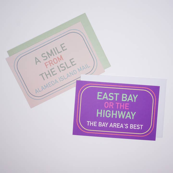 Lot de 8 cartes - EAST BAY & ALAMEDA LOCAL pour la vente par Pneu Paper // Lovely Why Isle