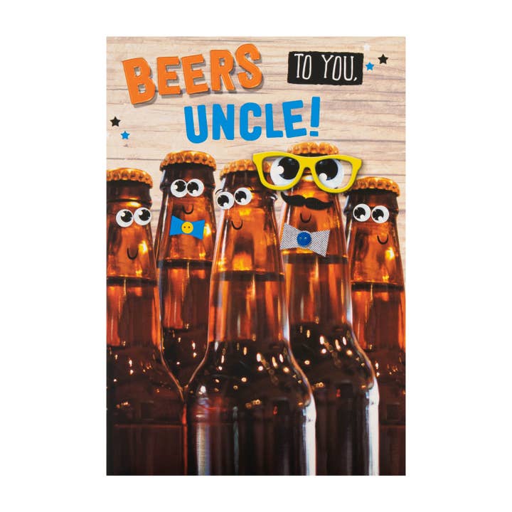Hallmark – wholesale Birthday card – Birthday Card for Uncle - Beer Bottle Characters Design3