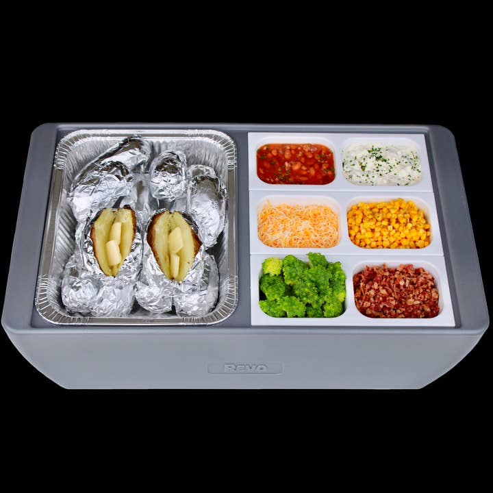 REVO Coolers - Wholesale Cooler/Cooler Bag - REVO Dubler HEAT | Flameless Chafer and Cooler | Metallic Gray
