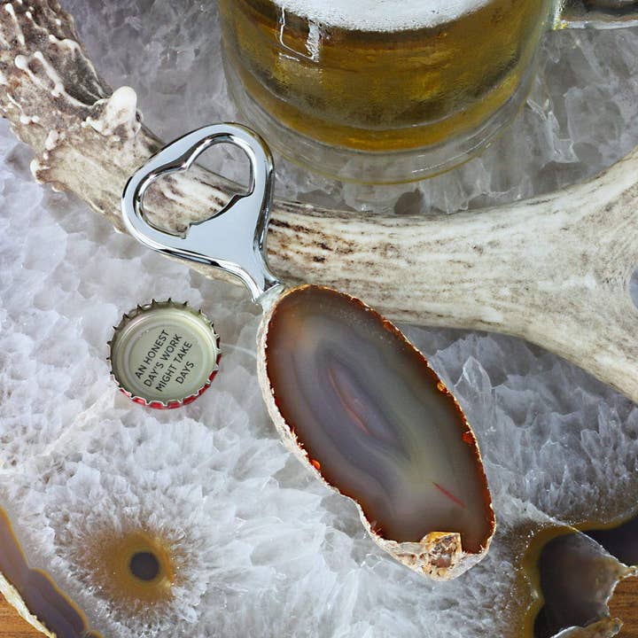 Rock Paradise - Wholesale Bottle/Wine Opener - Natural Stone Bottle Opener Citrine, Agate, Rose and Crystal