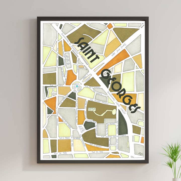 Póster SAINT-GEORGES, TOULOUSE - Mapas de diseño de ciudades para venta al por mayor de EmYLo