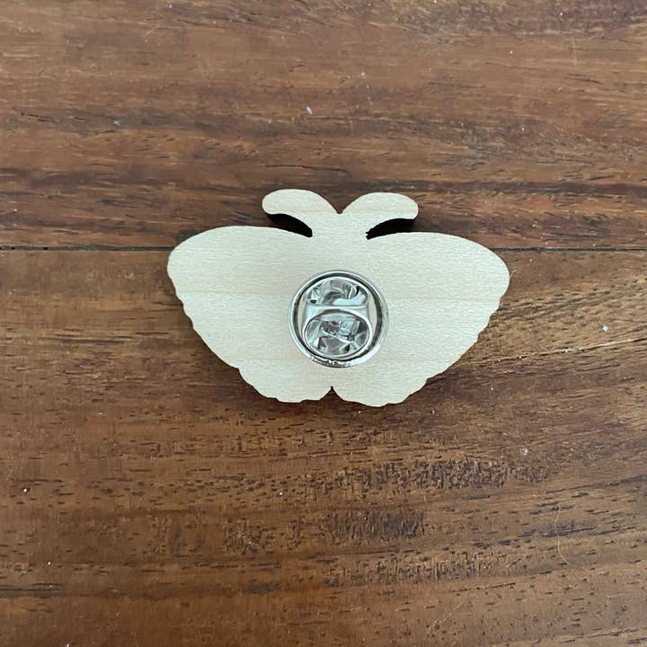 Oli Jolly Ink - Wholesale Lapel Pin/Button - Bipolar Moth - Wooden Pin2