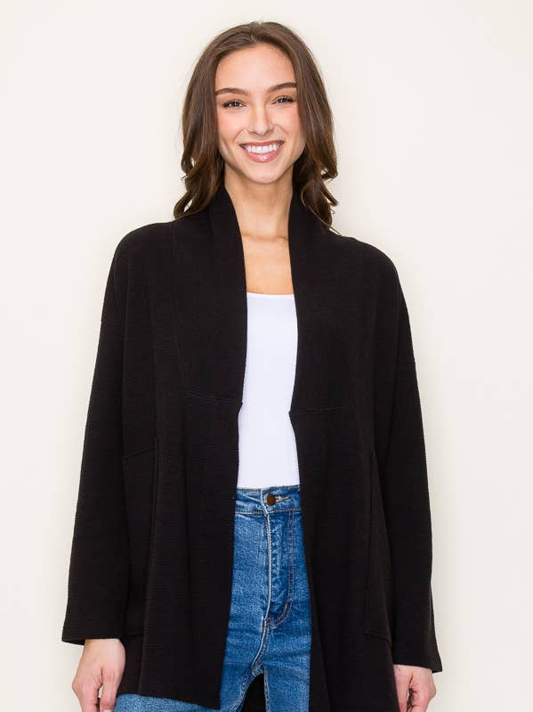 Tres Bien, Inc - Vendita all'ingrosso Cardigan - Donna - CARDIGAN CORTO IN MAGLIA NUVOLATA CON TASCHE8