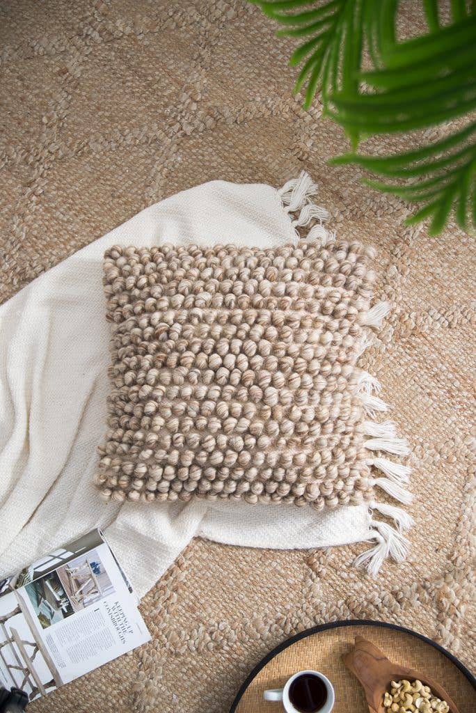 A&B Home Group Inc. - Wholesale Throw/Decorative Pillow - 20x20" Hand Woven Pillow - Beige2