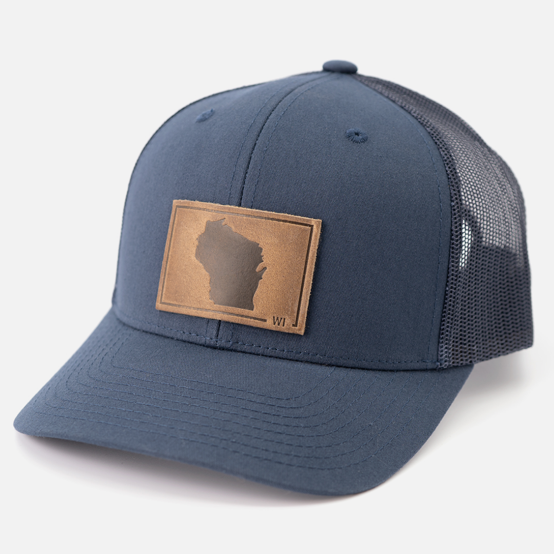 Range Leather Co. - Wholesale Trucker Hat - Unisex - Wisconsin Silhouette Hat | Leather Patch Trucker Hat5