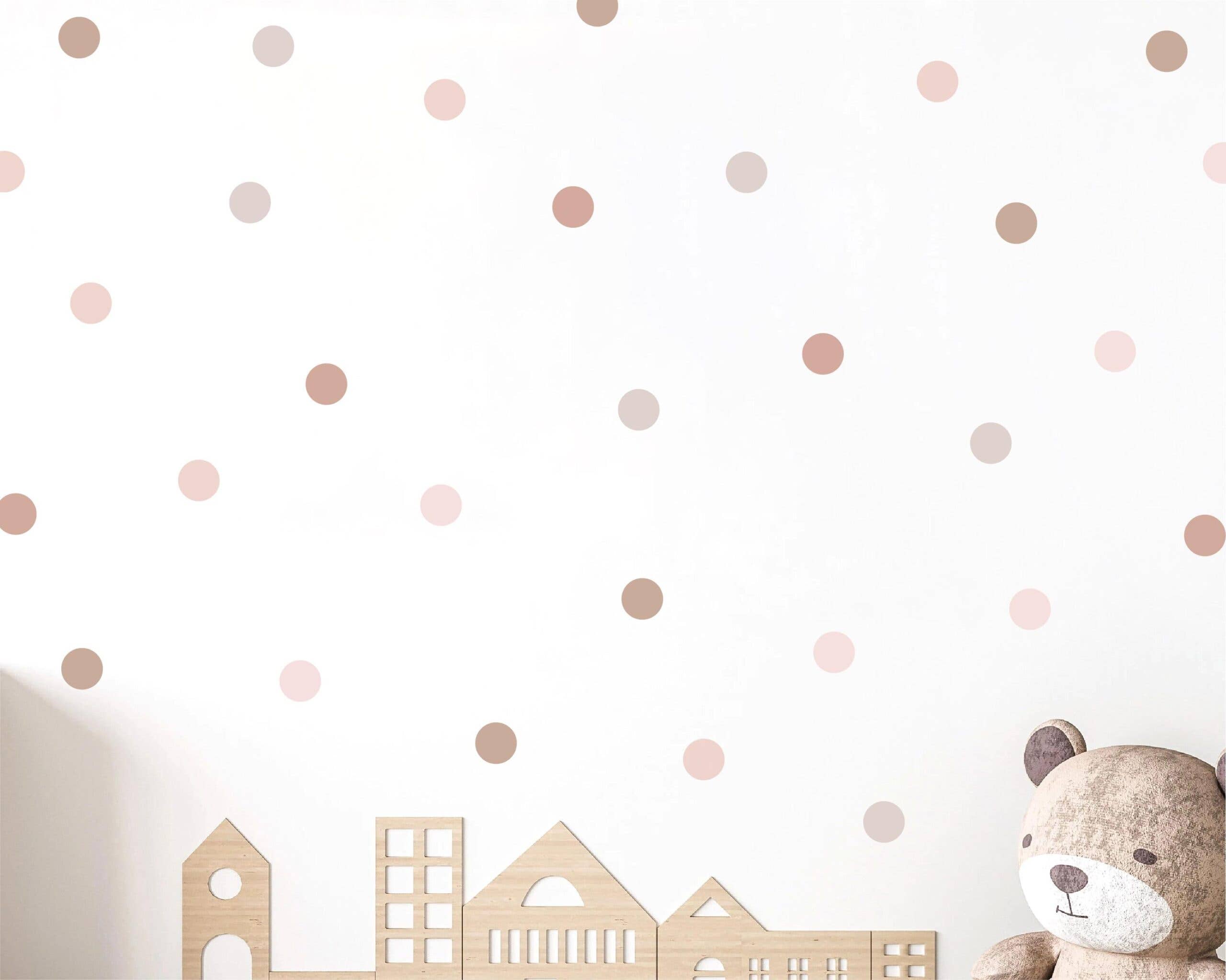 Decals Online – wholesale Klistermärke - Barn och baby – Boho Prickiga Väggdekaler, Neutrala Prickiga Väggklistermärken, Barnkammare Väggklistermärken, Neutral Regnbåge Väggdekoration, Jordtoner Barnrumsdekoration0