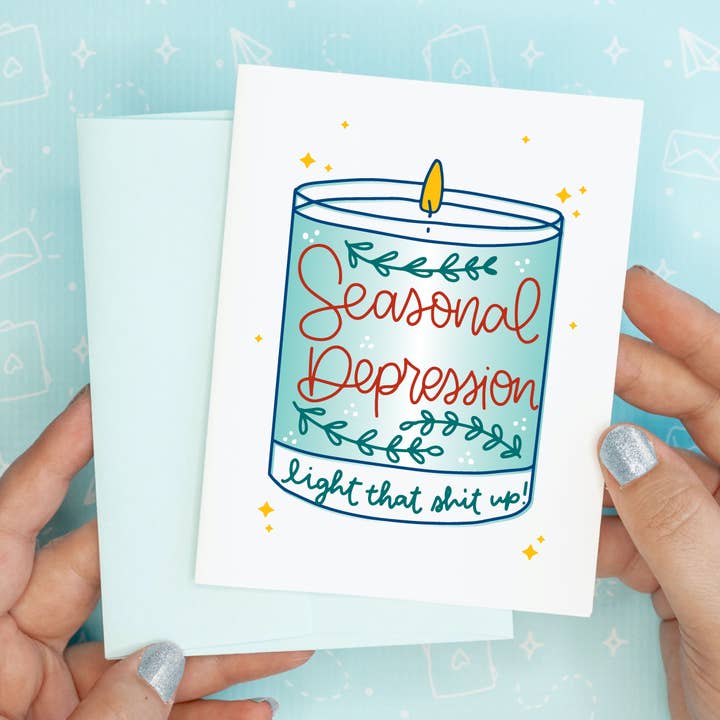 Carte de vœux amusante pour la dépression saisonnière de Noël pour la vente par Colette Paperie