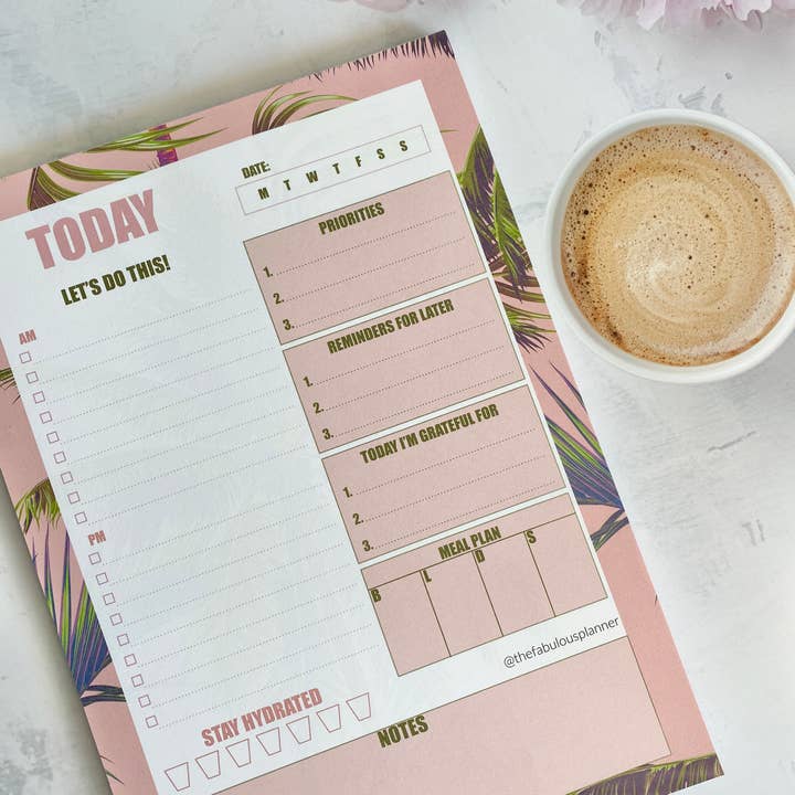 Chic tropiska Bananblad Rosa Dagligen Anteckningar för wholesale av The Fabulous Planner
