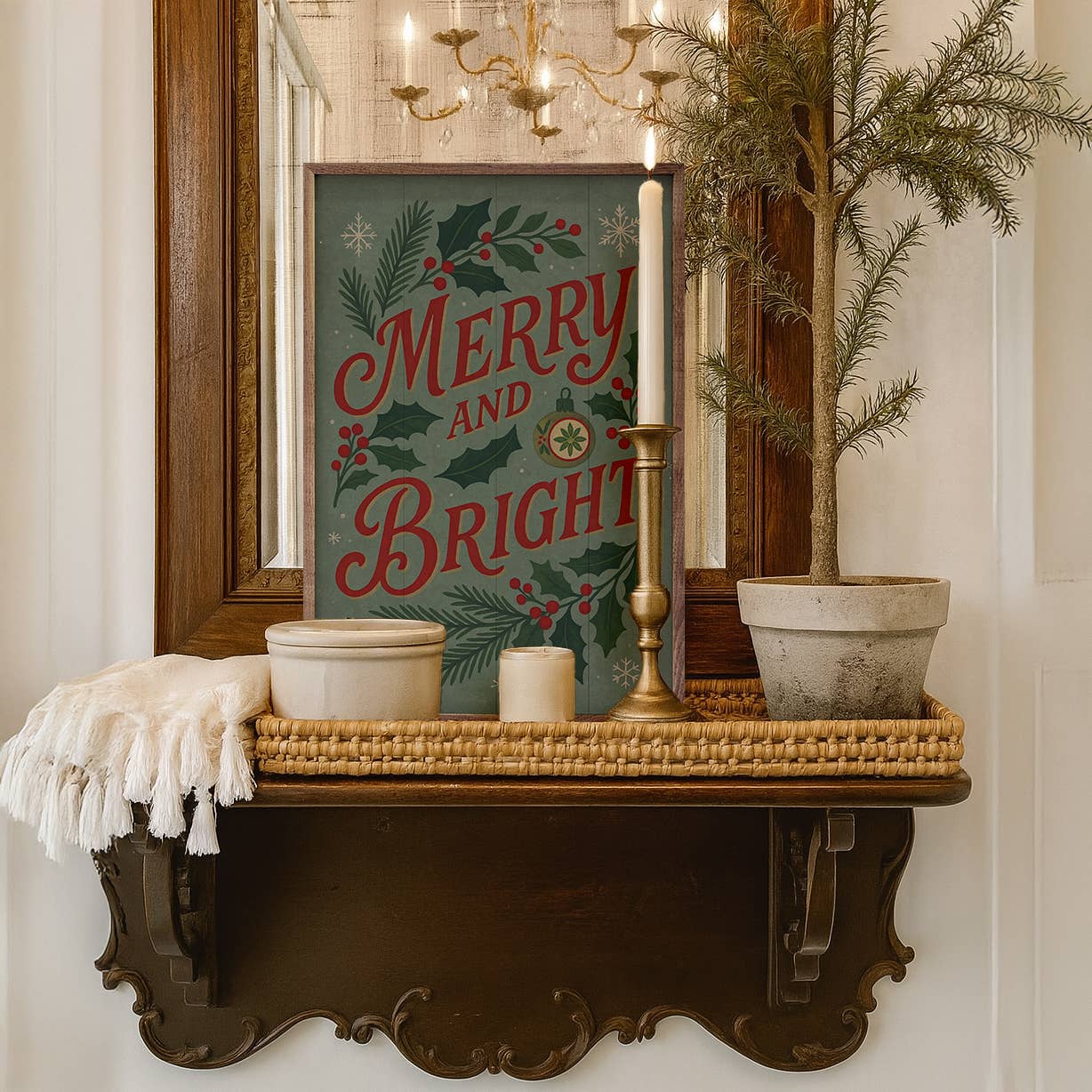 Kendrick Home - Wholesale Wood Wall Art - Vintage Merry And Bright1