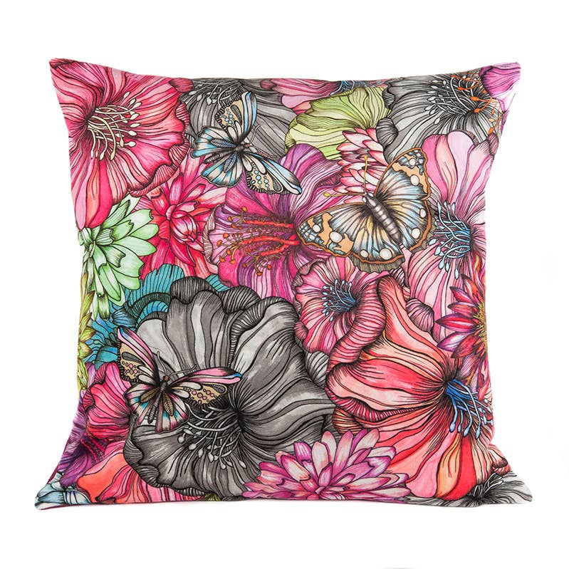 Hand-Made Floral Needlepoint Pillow - Ruby Lane