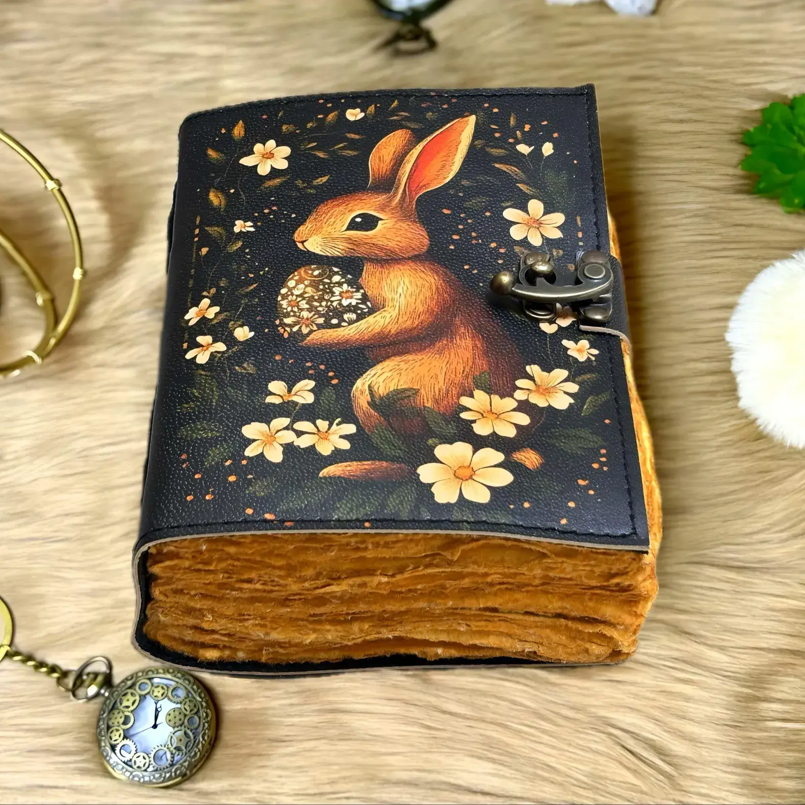 MNM HANDICRAFTS - Wholesale Journal/Diary - Bunny rabbit Grimoire Leather Journal Notebook Journal 3