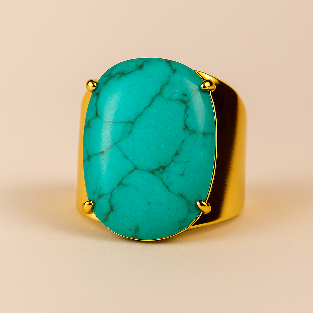 PHOEBE´S - Wholesale Cocktail/Statement Ring - Adjustable Natural Stone Ring – Amethyst, Rose Quartz, Moonstone, or Labradorite | Gold-Plated Jewelry4