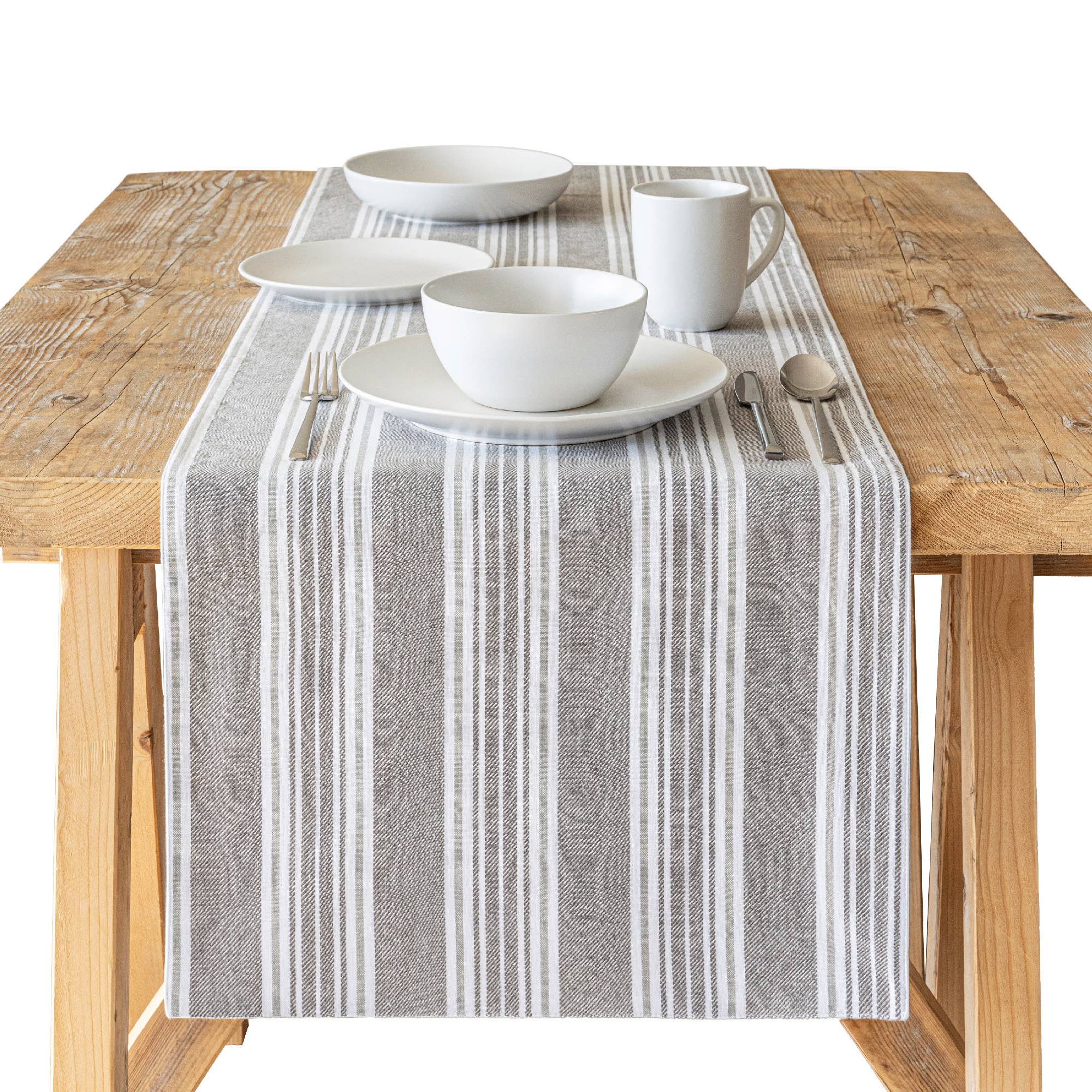 over&back - Wholesale Table Runner - Striped Woven Table Runner – 18x1084