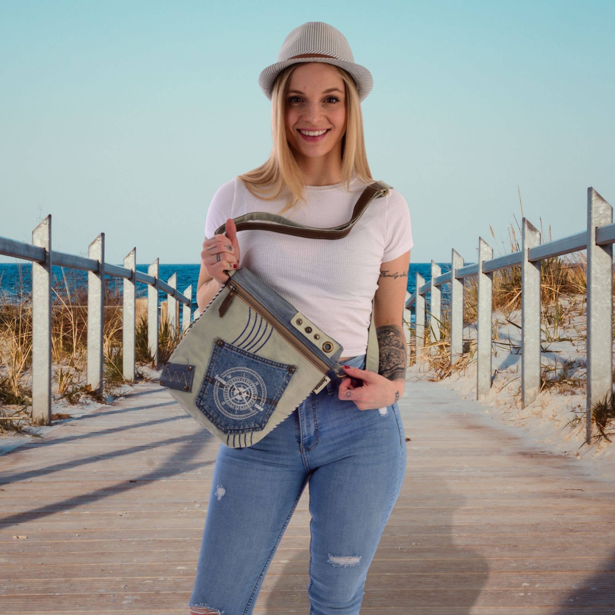Sunsa - Vente Sac à bandoulière – femme - Sac à bandoulière durable Sunsa pour femme. Sac à bandoulière Maritim1