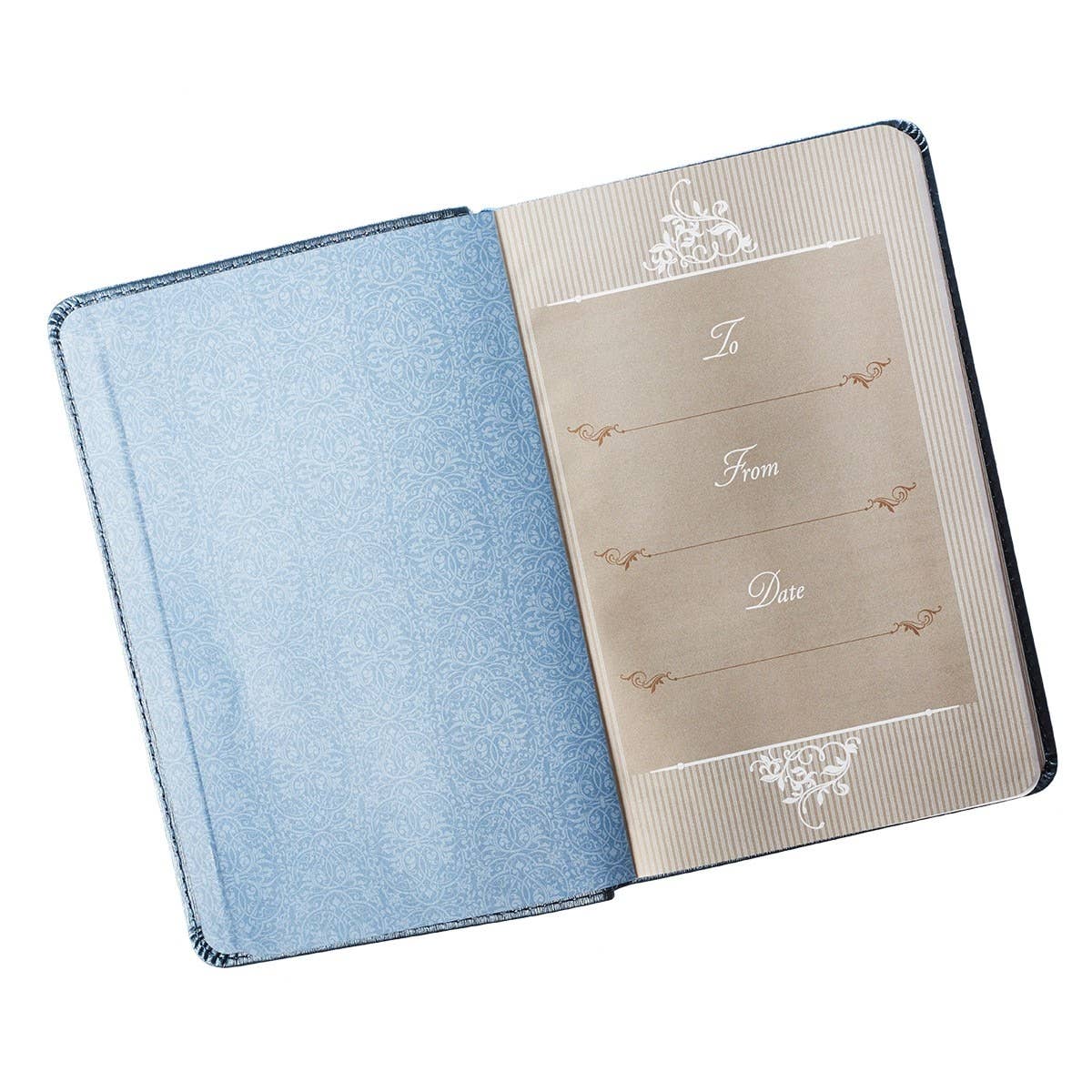 Christian Art Gifts - Wholesale Religion - Devotional for Mr. & Mrs. Blue Faux Leather3