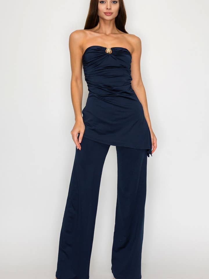 BT6384-SET_Ensemble haut tube sans bretelles & pantalon large pour la vente par Her Bottari