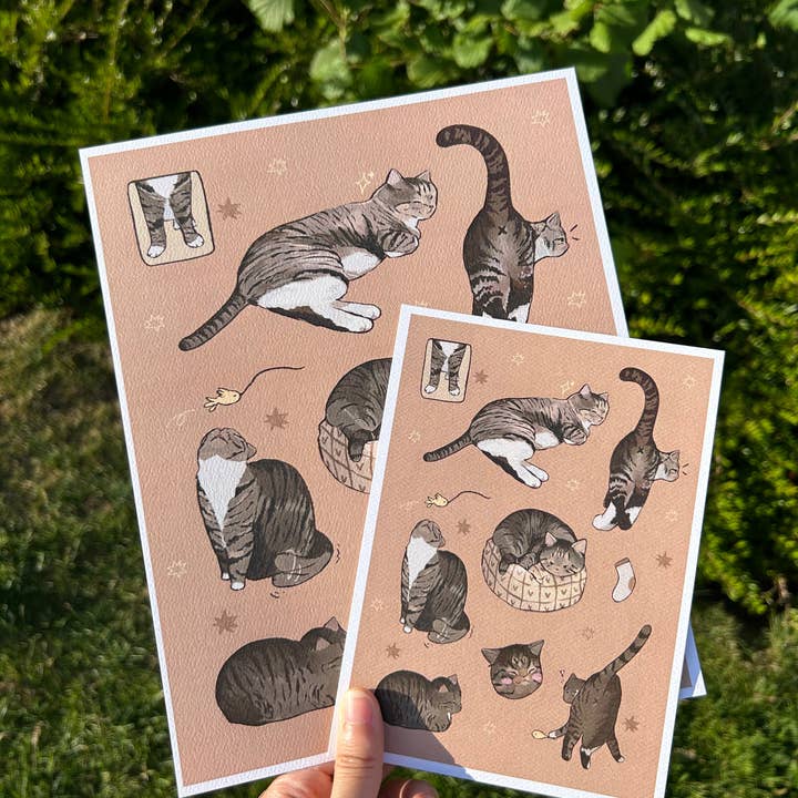 Shooley - Wholesale Art Print - Tabby Cat Print1