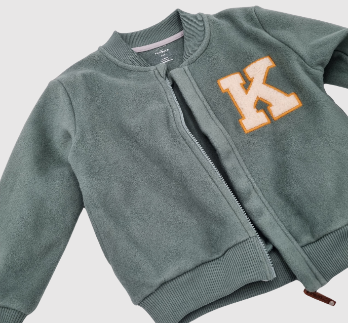 Kapbula Organics - Wholesale Bomber Jacket - Kids - Adventurer Organic Fleece Bomber Jacket Green4