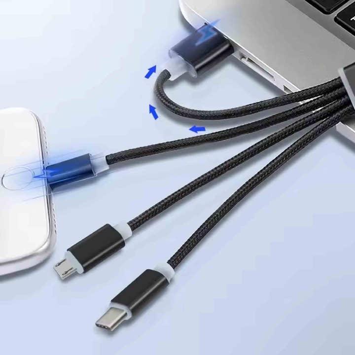 GulleeGadgets - Wholesale Charging cable - Fast Charging USB Data Cable Keychain 3-In - Assorted2