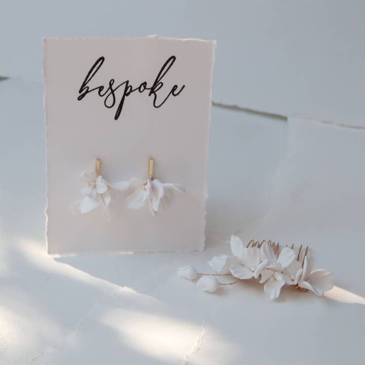 Bespoke Bridal – wholesale Stud/post earrings – White Floral Cluster Earrings3