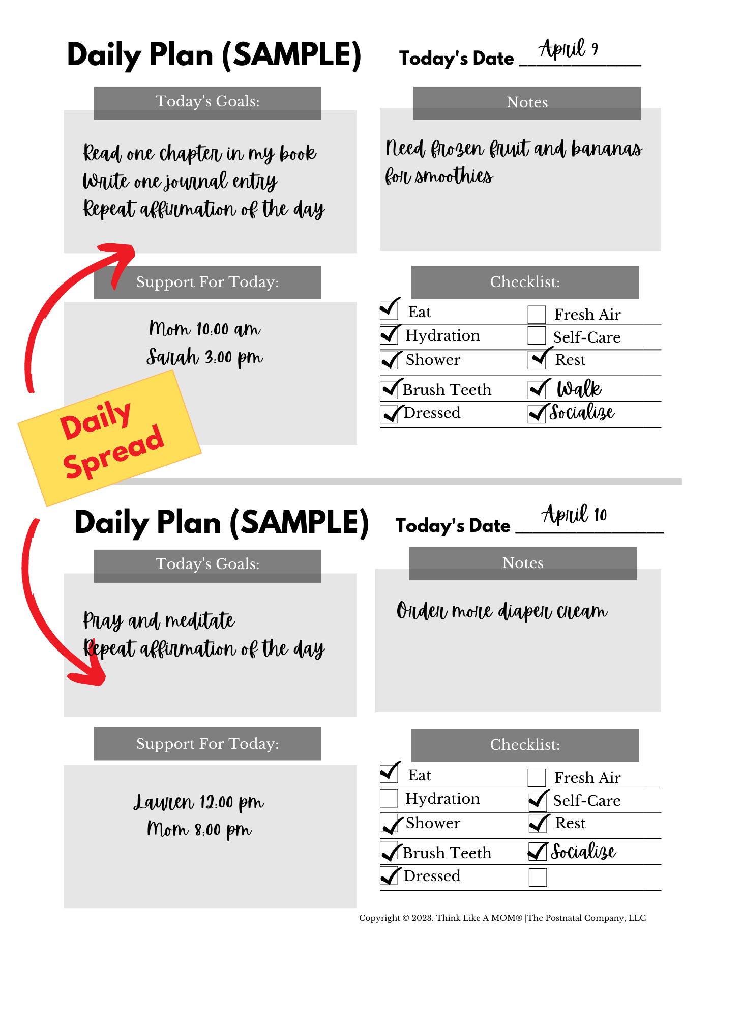 Think Like A Mom - Wholesale Planner - Postpartum Planner9